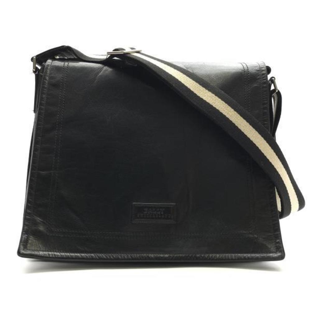 Bally Messenger Leather Shoulder Bag Black